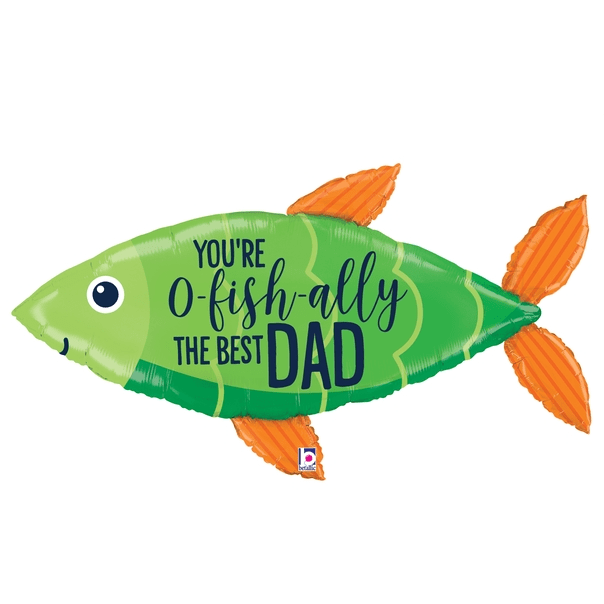 Mayflower Distributing BALLOONS B015 38&quot; O&#39;Fishally The Best Dad Foil Balloons