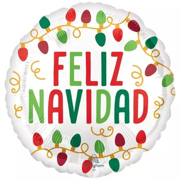 Products Tagged 17 Feliz Navidad Christmas Lights Foil Balloon -  Ultimate Party Super Stores