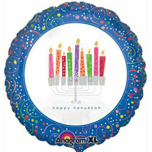 Mayflower Distributing BALLOONS E002 Happy Hanukkah 18" Mylar Balloon