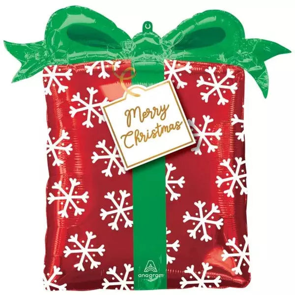 Mayflower Distributing BALLOONS E004 27" Christmas Present Foil Balloon