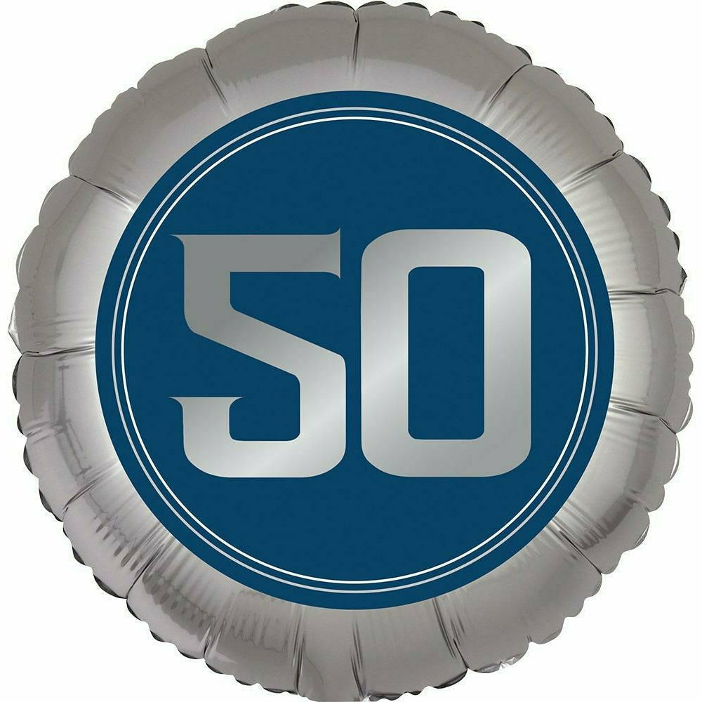 Mayflower Distributing BALLOONS F005 322 18" Happy Birthday 50th Man Foil