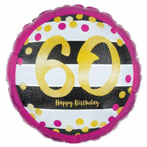 Mayflower Distributing BALLOONS F007 18&quot; Gold 60 Happy Birthday Foil