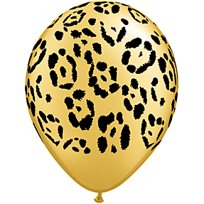 Mayflower Distributing BALLOONS Helium Filled Leopard Spots Gold Latex Balloon 1ct, 11"