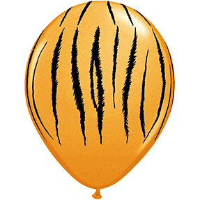 Mayflower Distributing BALLOONS Helium Filled Tiger Stripes Orange Latex Balloon 1ct, 11"