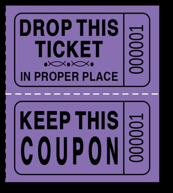 Mayflower Distributing CONCESSIONS Purple Double Roll Raffle Tickets 2000ct
