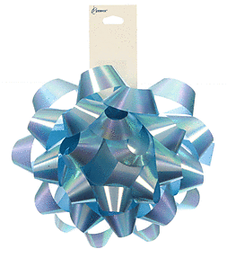 Mayflower Distributing GIFT WRAP 4" Iridescent Bow - Light Blue