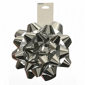 Mayflower Distributing GIFT WRAP Silver Metallic Bow - 4&quot;