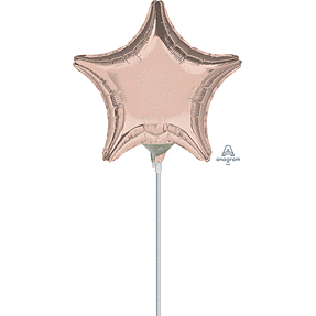 Mayflower Distributing Rose Gold 9" Star Balloon On A Stick
