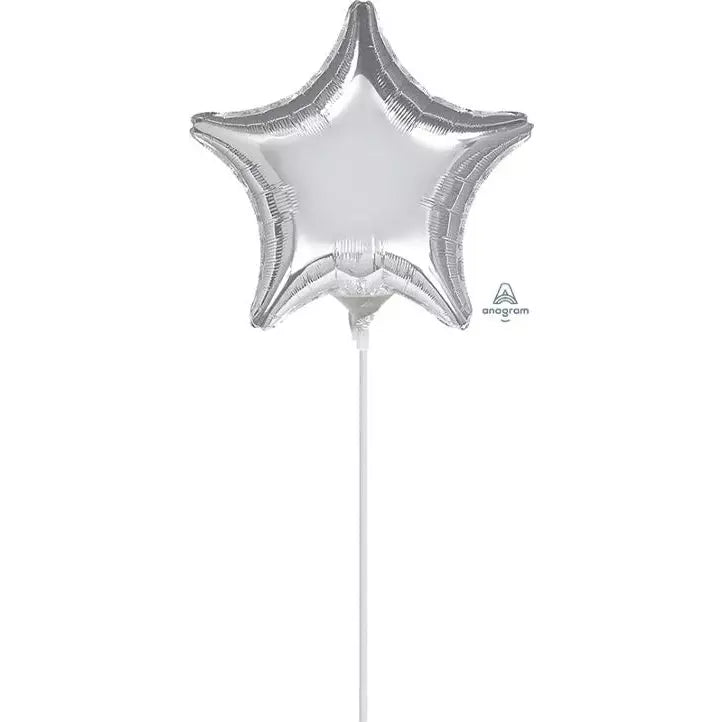 Mayflower Distributing Silver 9&quot; Star Balloon On A Stick