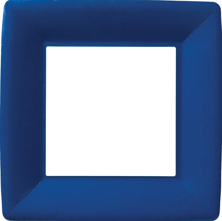 Classic Linen Square Dinner Plate - Dark Blue