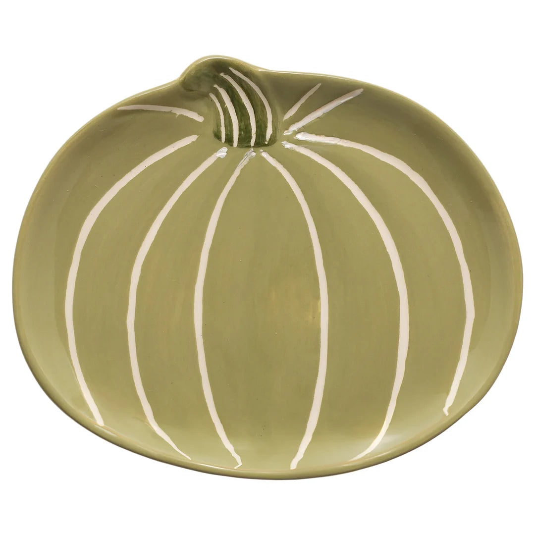 Green and White Pumpkin Dish - Small