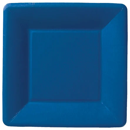 Classic Linen Square Dessert Plate - Dark Blue