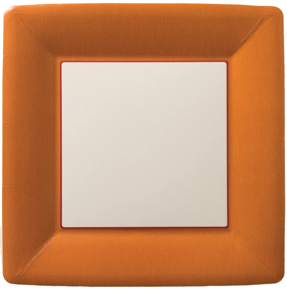 Classic Linen Square Dinner Plate - Terracotta
