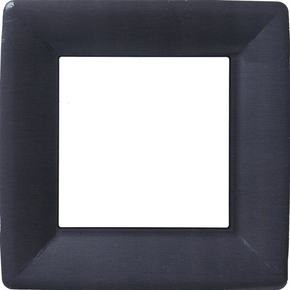 Classic Linen Square Dinner Plate - Black