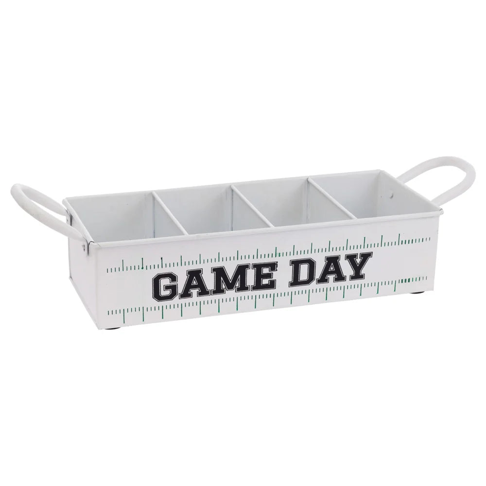 Game Day White Metal Caddy