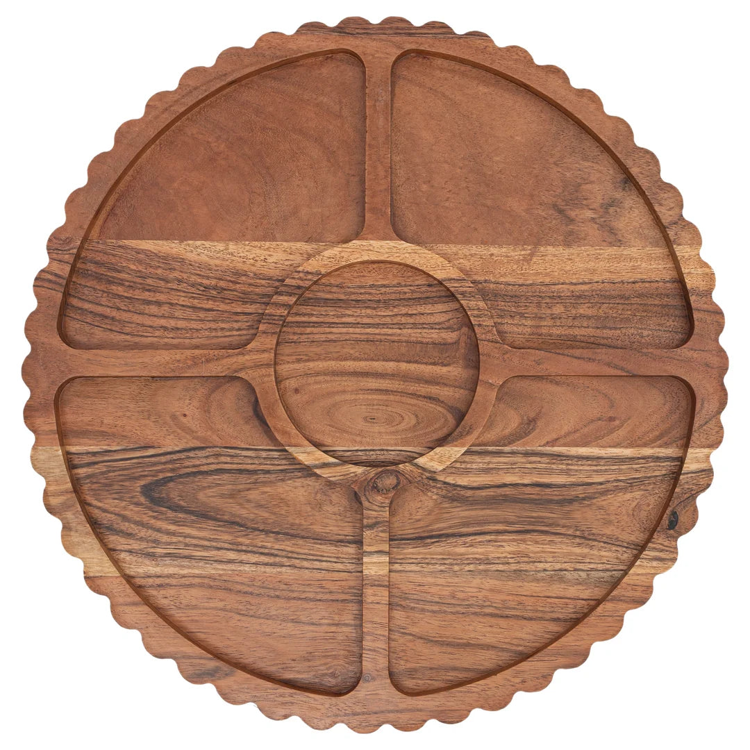 Sectional Server With Scalloped Edges