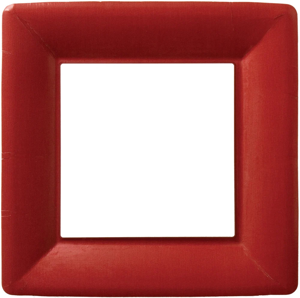 Classic Linen Square Dinner Plate - Dark Red