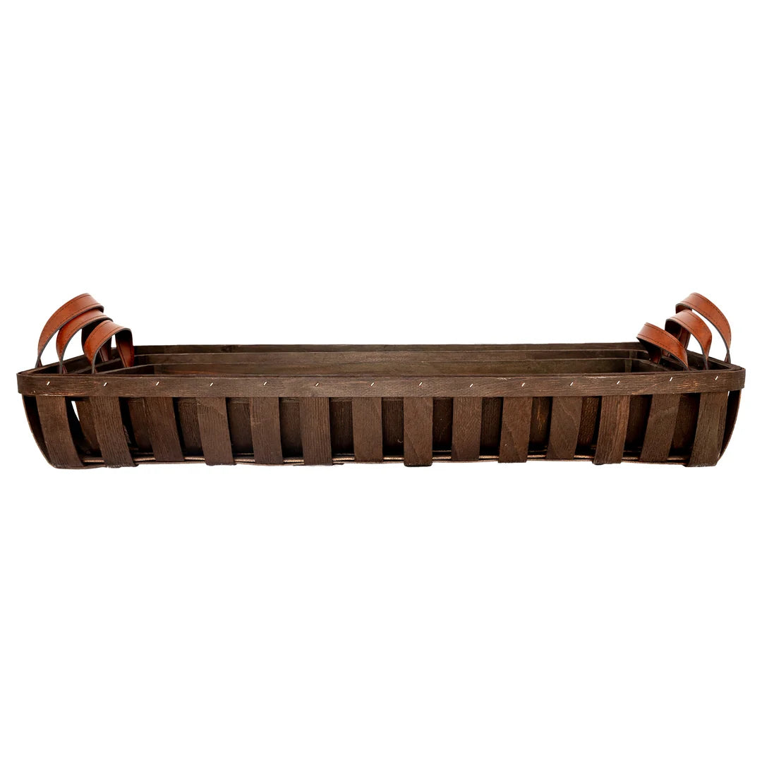 Brown Basketweave Trough (Set of 3)