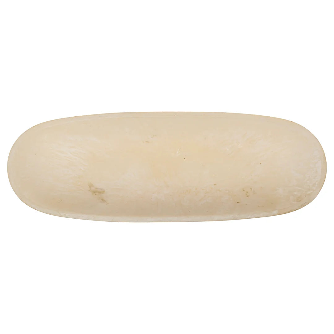 Cream Resin Oval Tray