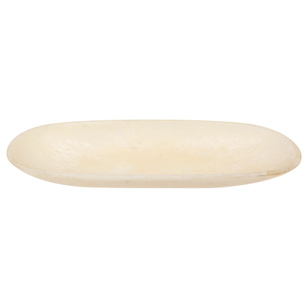 Cream Resin Oval Tray