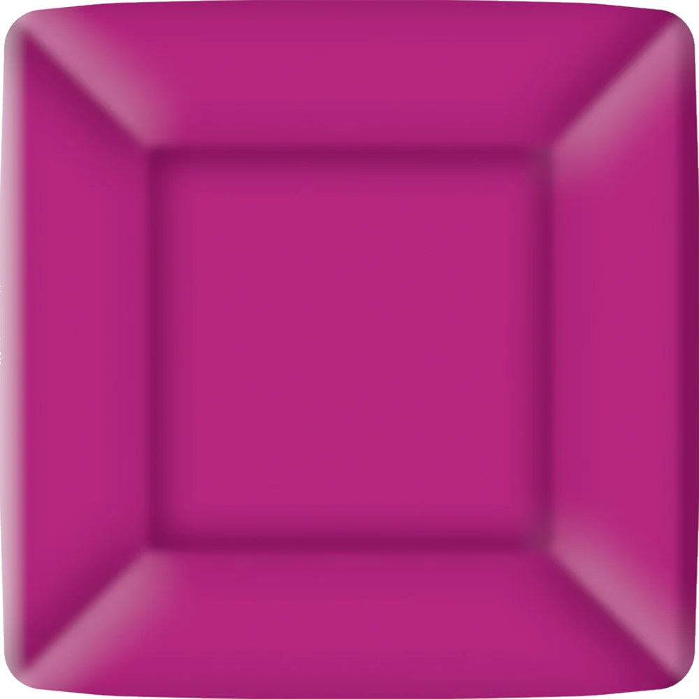 Classic Square Dessert Plate - Raspberry