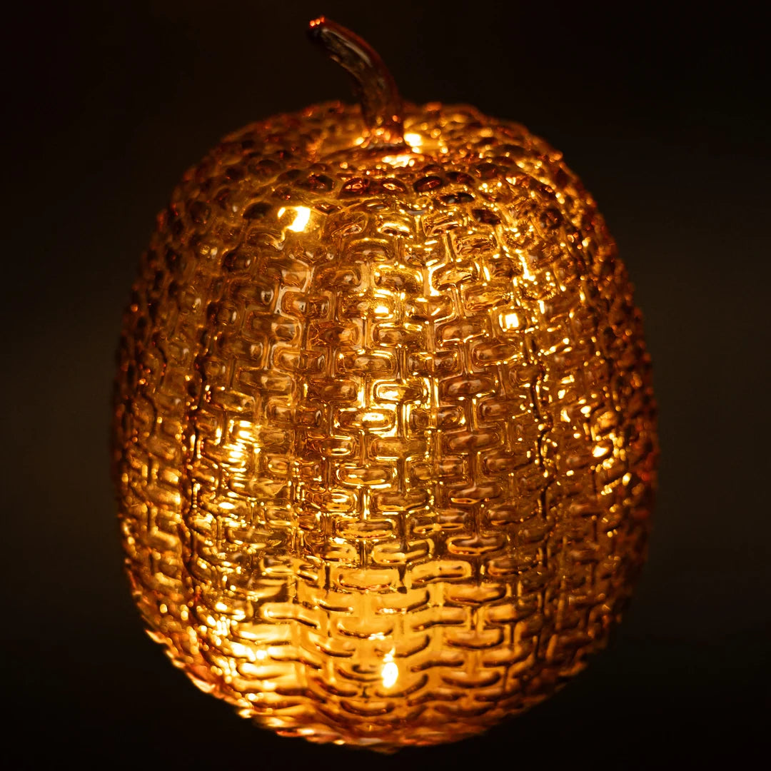 Umber Textured Glass Pumpkin