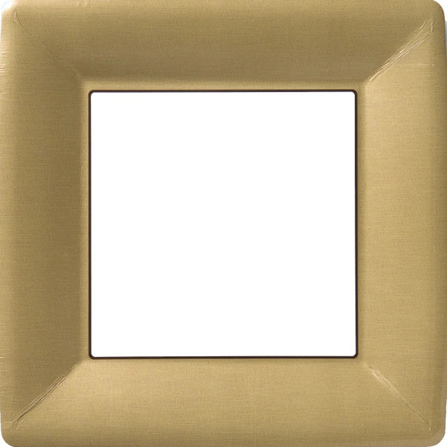 Classic Linen Square Dinner Plate - Gold