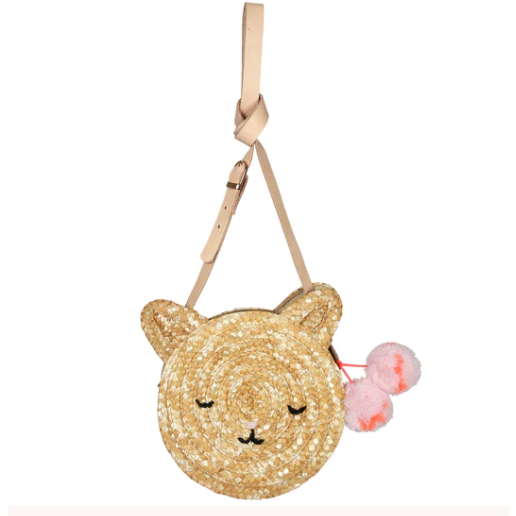 Meri Meri BOUTIQUE Cat Cross Body Straw Bag