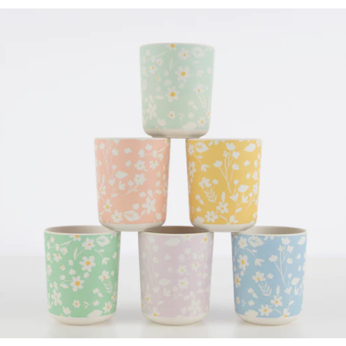 Meri Meri BOUTIQUE Floral Reusable Bamboo Cups