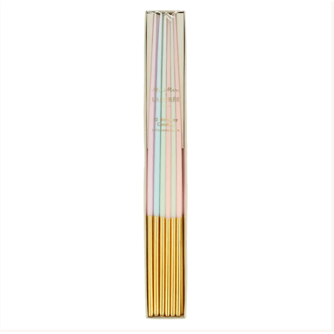 Meri Meri BOUTIQUE Ladurée Paris Gold Leaf Tall Tapered Candles