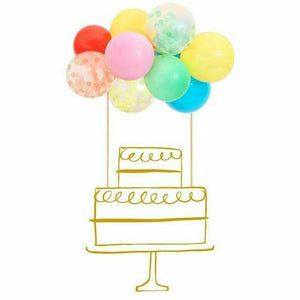Meri Meri BOUTIQUE NAPKINS Rainbow Balloon Cake Topper Kit