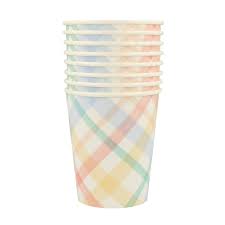 Meri Meri BOUTIQUE Spring Plaid Cups