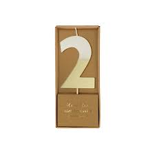 Meri Meri CANDLES Gold Dipped Number Candles 0-9