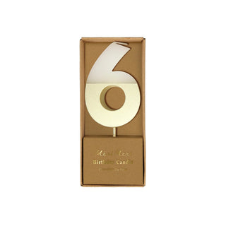 Gold Dipped Number Candles 0-9 (6)