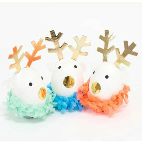 Meri Meri DECORATIONS Festive Reindeer Surprise Balls (x 3)