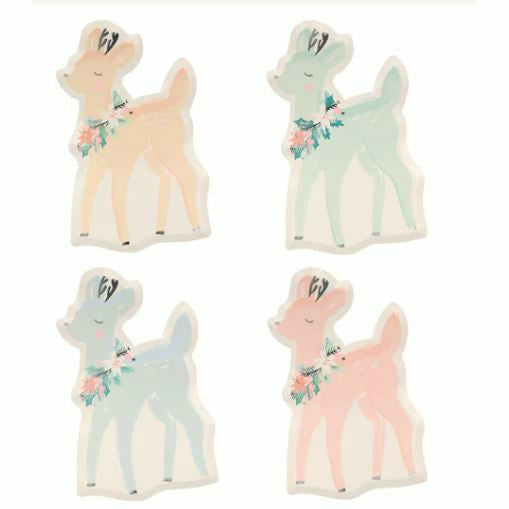 Meri Meri HOLIDAY: CHRISTMAS Pastel Deer Plates (x 8)