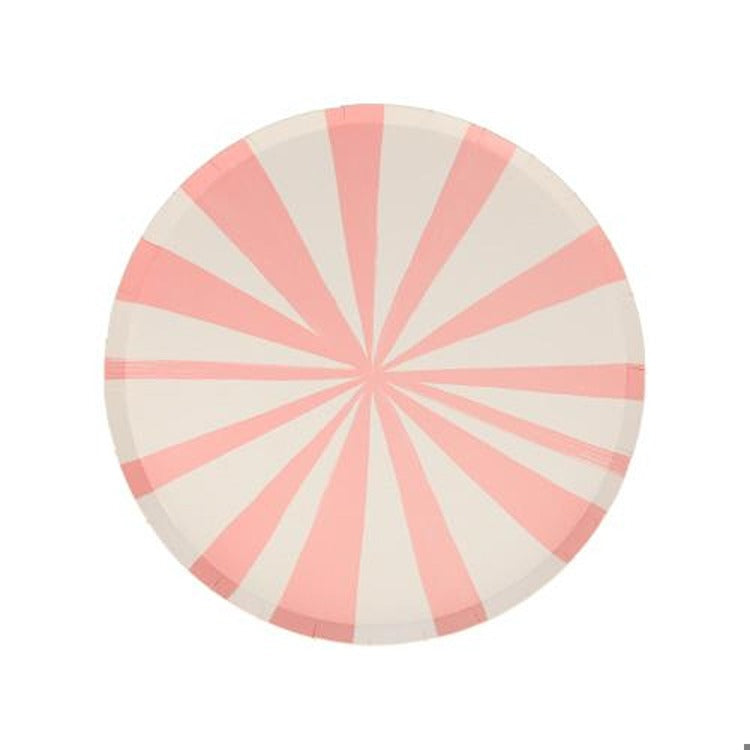 Pink Stripe Side Plates (x 8)