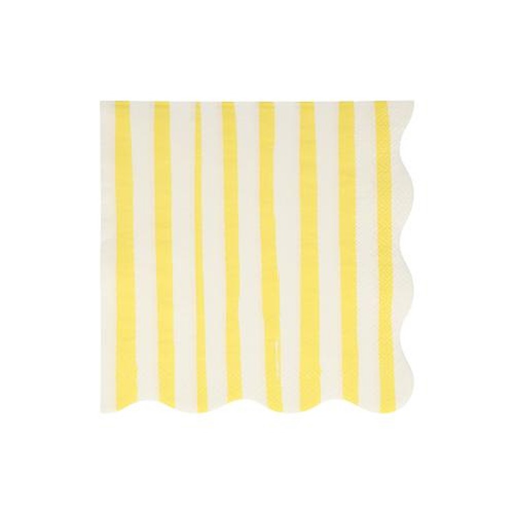 Yellow Stripe Large Napkins (x 16)
