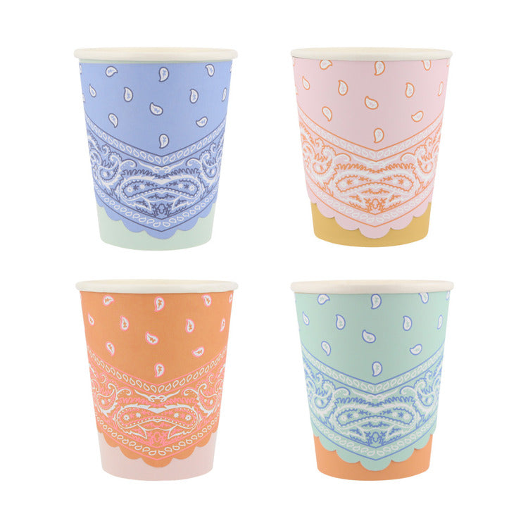Western Bandana Cups (x 8)