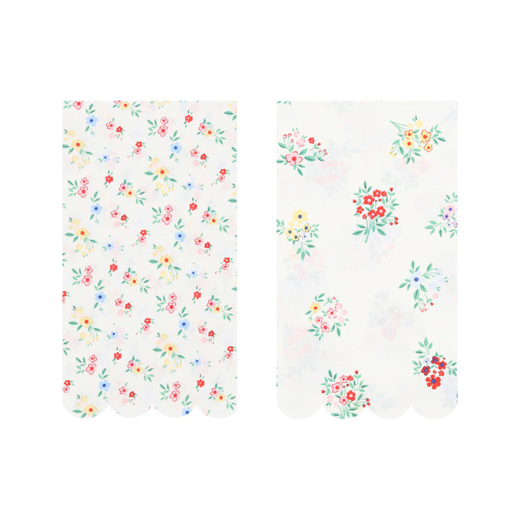 Ditsy Posy Scalloped Guest Towels (x 16)