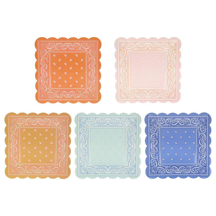 Western Bandana Square Plates (x 8)
