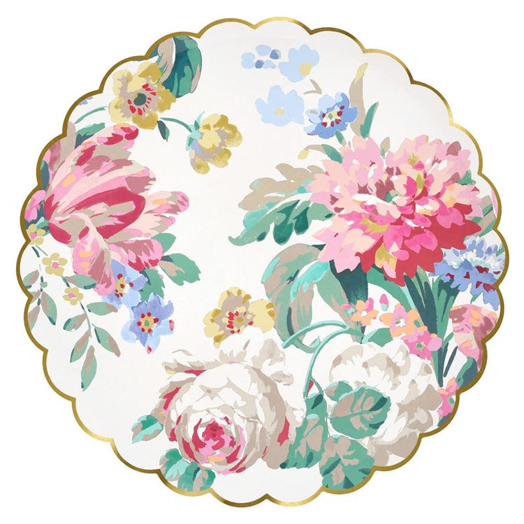 Rococo Floral Dinner Plates (x 8)