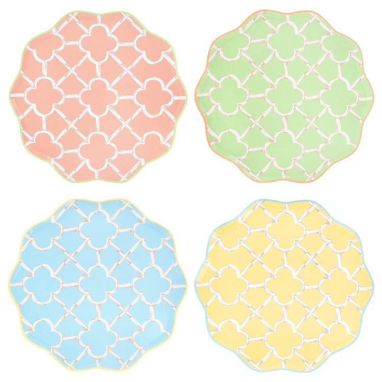 Bamboo Pattern Dinner Plates (x 8)