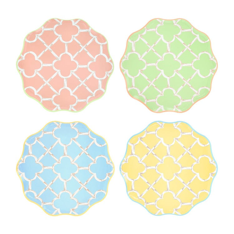 Bamboo Pattern Side Plates (x 8)