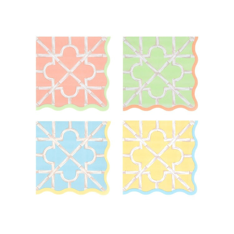 Bamboo Pattern Small Napkins (x 16)
