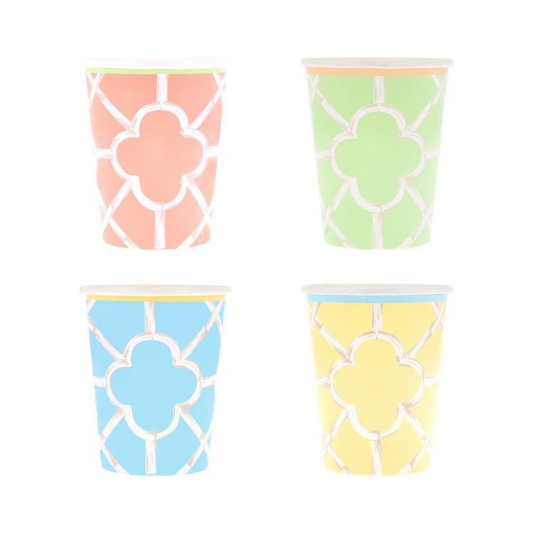 Bamboo Pattern Cups (x 8)