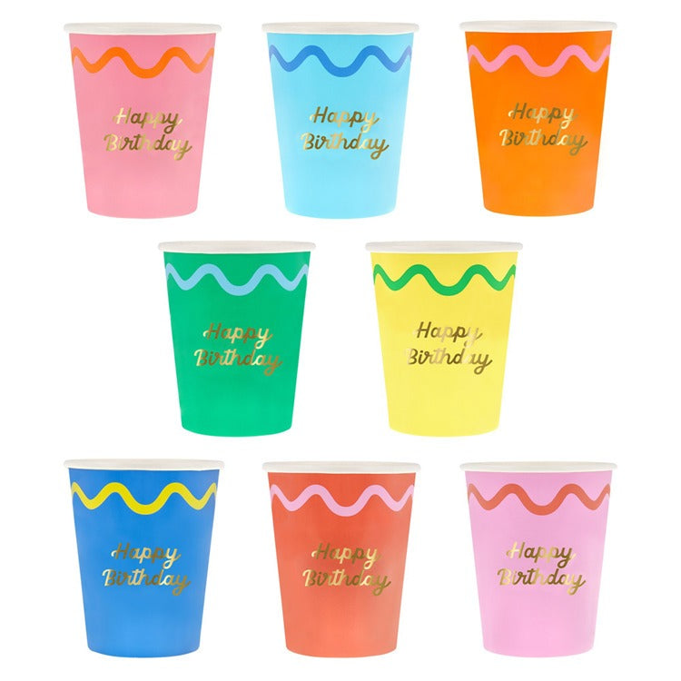 Wiggle Edge Cups (x 8)