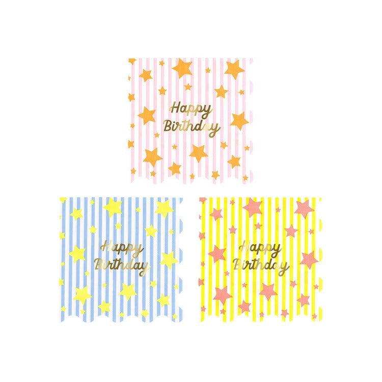 Bright Star Happy Birthday Small Napkins (x 16)