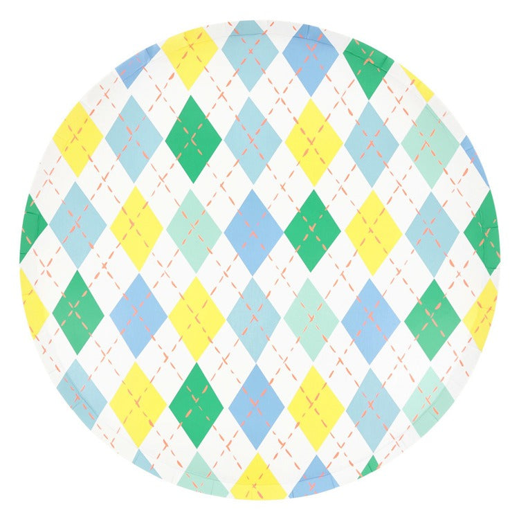 Argyle Dinner Plates (x 8)