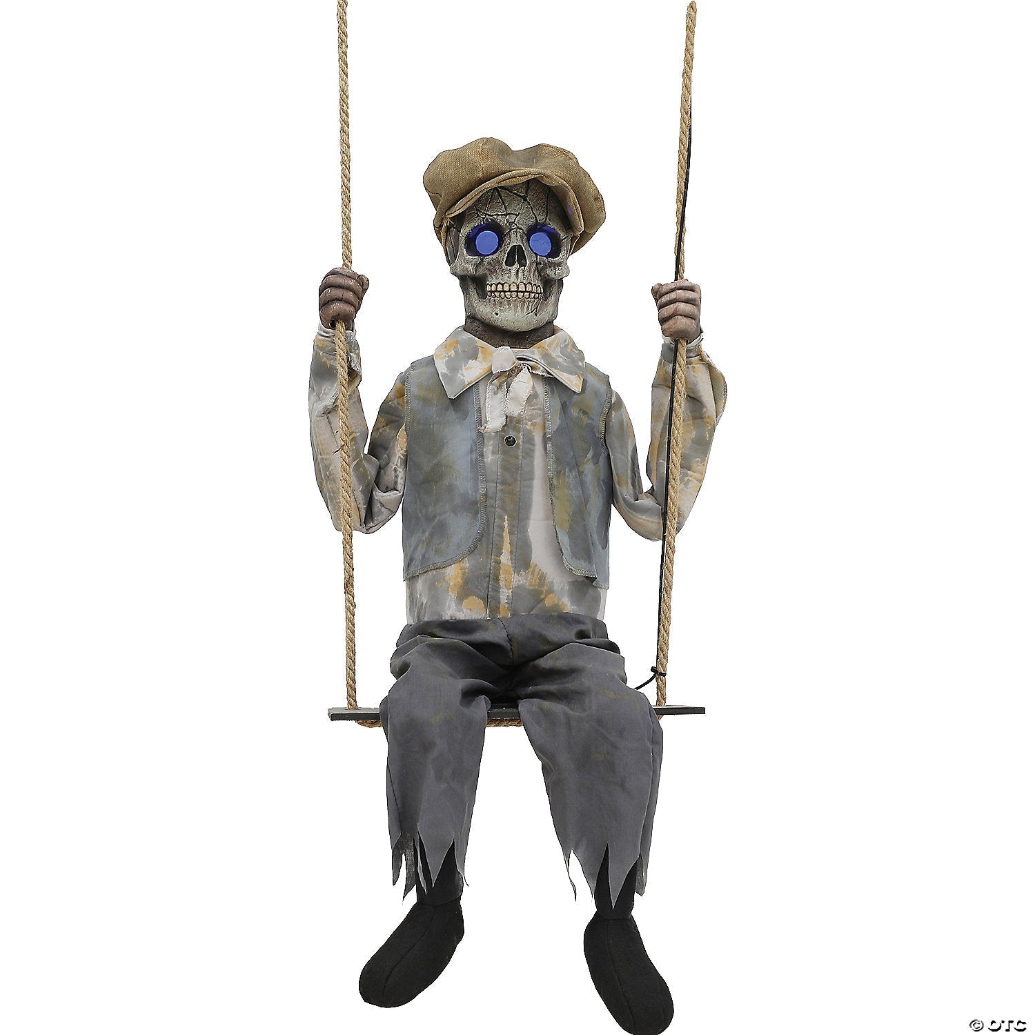 Morris Costumes HOLIDAY: HALLOWEEN 62" Hanging Lightup Animated Swinging Skeleton Boy Decoration